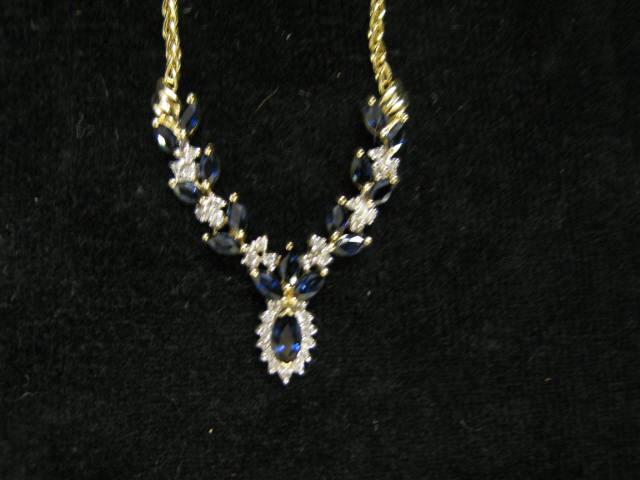 Appraisal: Sapphire Diamond Necklace marquise sapphires totaling carats with diamonds totaling