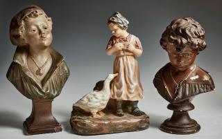 Appraisal: Group of Three French Plaster Figures of Children early th