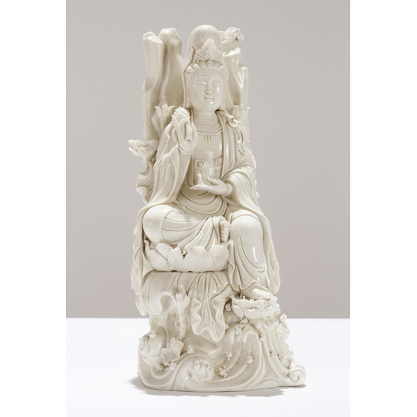 Appraisal: Chinese blanc-de-chine porcelain figure of a deity Impressed stamp mark