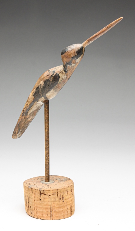 Appraisal: AMERICAN SHOREBIRD Mid th century Small stylized form with worn