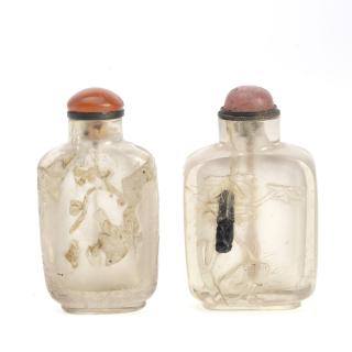 Appraisal: Chinese rock crystal snuff bottles Chinese rock crystal snuff bottles