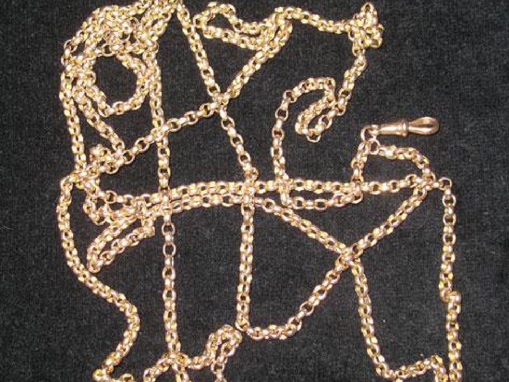 Appraisal: A CT YELLOW GOLD DOUBLE BELCHER CHAIN with a caribeener