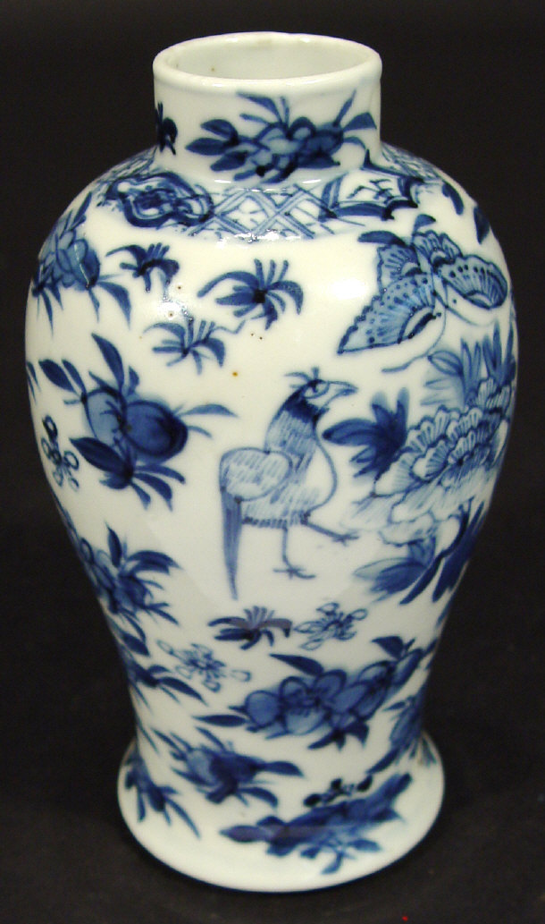 Appraisal: Oriental porcelain baluster vase painted in underglaze blue with flowers