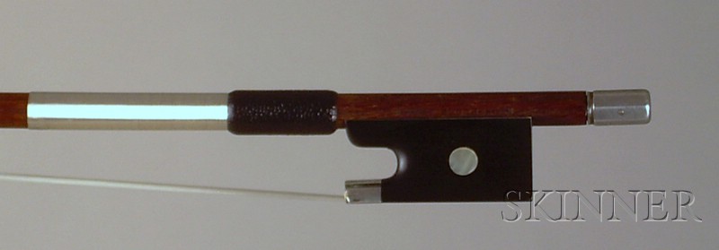 Appraisal: Silver Mounted Violin Bow Albert Nurnberger the round stick stamped