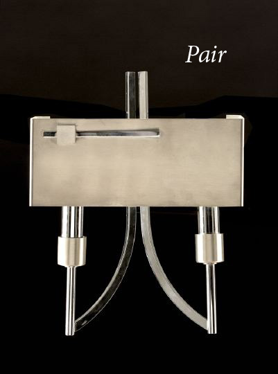 Appraisal: Chic Pair of French Brushed Aluminum and Polished Chrome Appliques