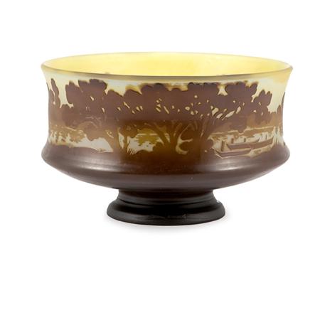 Appraisal: Galle Acid Etched Cameo Glass Bowl Estimate -