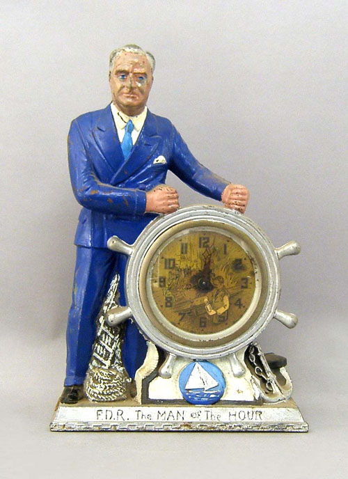 Appraisal: Franklin Roosevelt novelty clock h