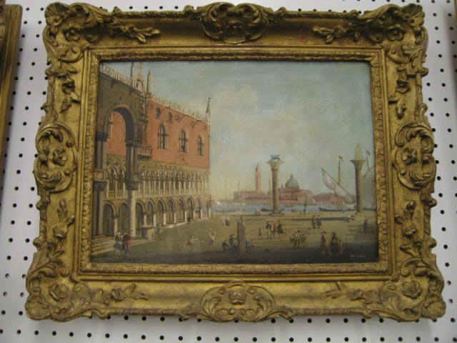 Appraisal: J Terini Oil on Canvas th Century Venetian cityscape with