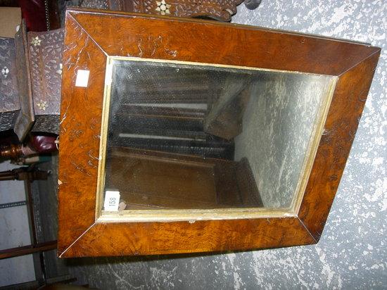 Appraisal: A VICTORIAN POLLARD OAK FRAMED WALL MIRROR with old label