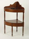 Appraisal: WASH STAND - Sheraton period mahogany two tier corner wash