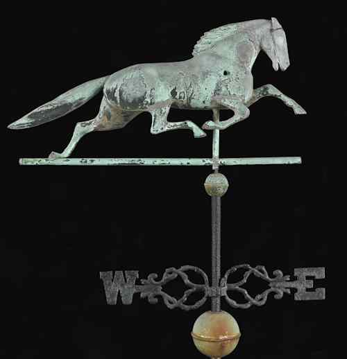 Appraisal: Massachusetts Dexter full-bodied copper and zinc running horse weathervane th