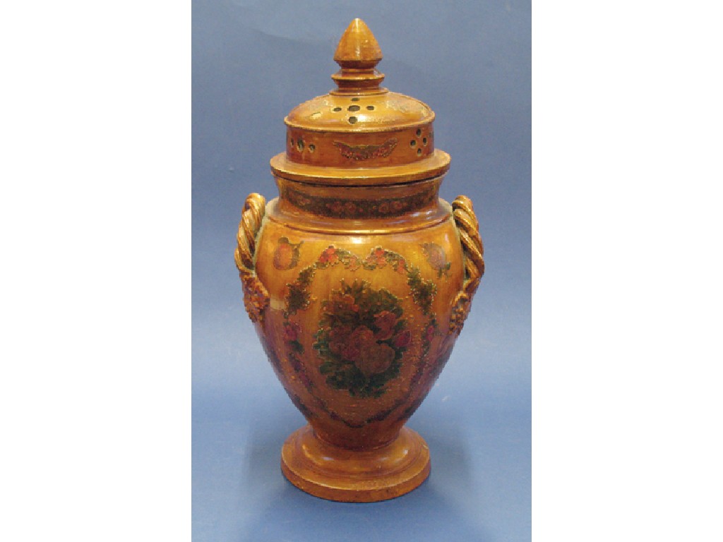 Appraisal: A VICTORIAN STONEWARE POT POURRI VASE AND COVER decorated overall