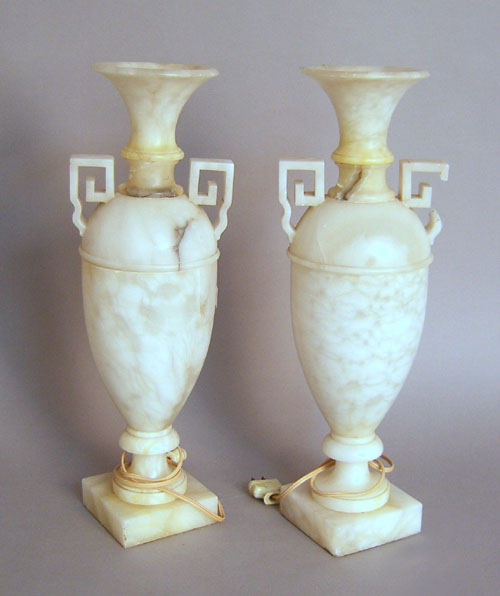 Appraisal: Pair of marble table lamps h