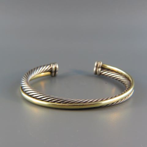 Appraisal: David Yurman k Gold Sterling Bracelet twisted rope cable design