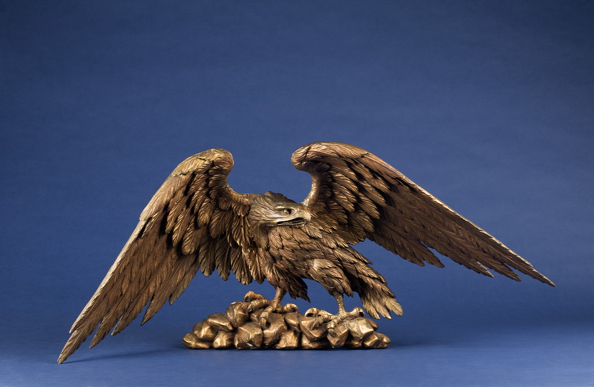 Appraisal: AMERICAN CARVED ARCHITECTURAL EAGLE IN THE MANNER OF WILLIAM RUSH