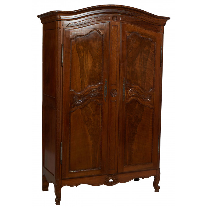 Appraisal: Diminutive French Provincial Carved Walnut Louis XV Style Armoire th