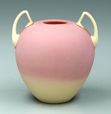 Appraisal: Burmese vase satin finish applied pointed handles - in Maude