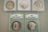 Appraisal: COINS - Lot of five Morgan silver dollars NTC MS