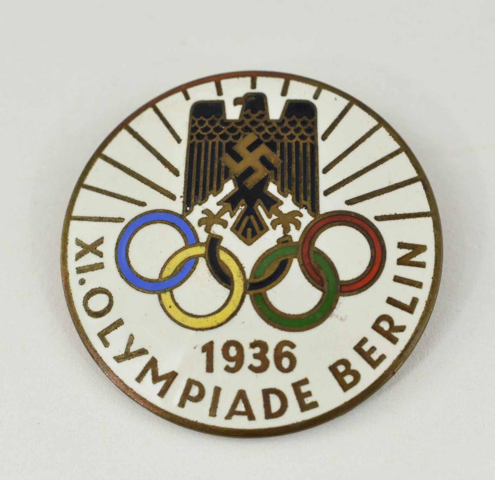 Appraisal: XL OLYMPIADE BERLIN ENAMEL PINRare Large Enamel Commemorative Pin Designed