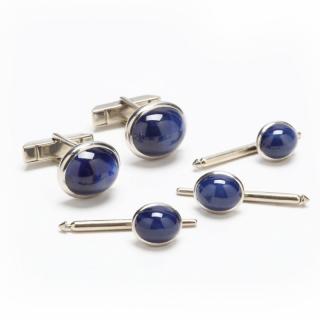 Appraisal: Vintage Platinum KT Gold and Star Sapphire Gent's Set the