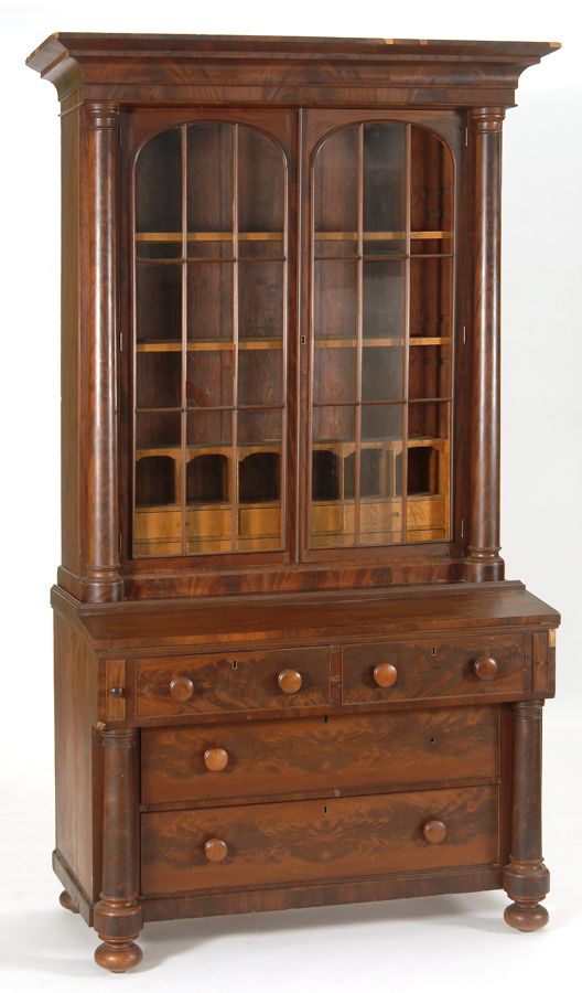 Appraisal: ANTIQUE AMERICAN FEDERAL SECRETARY Circa In mahogany with ogee molded