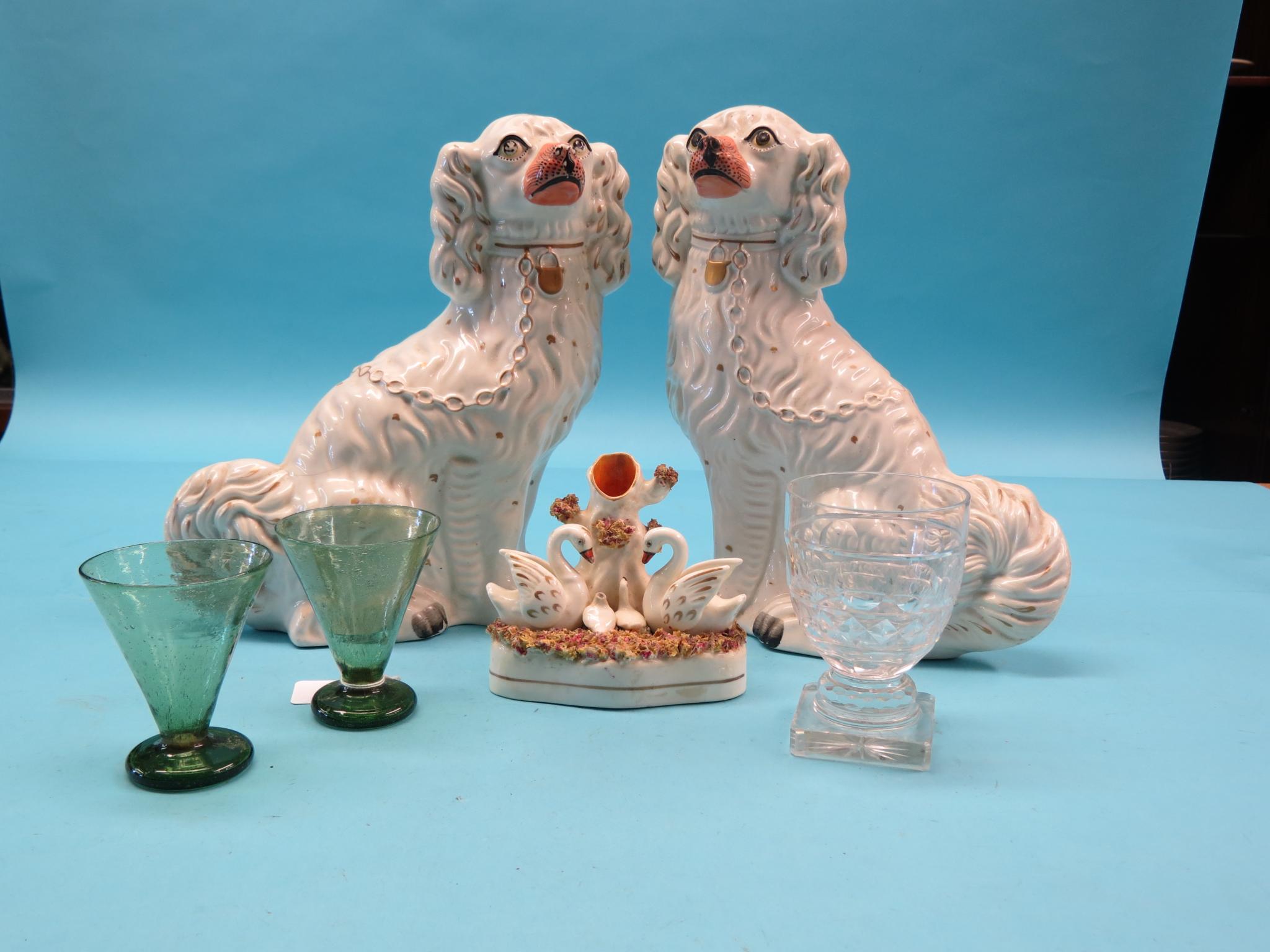 Appraisal: A pair of Victorian Staffordshire comforter spaniels in a Victorian