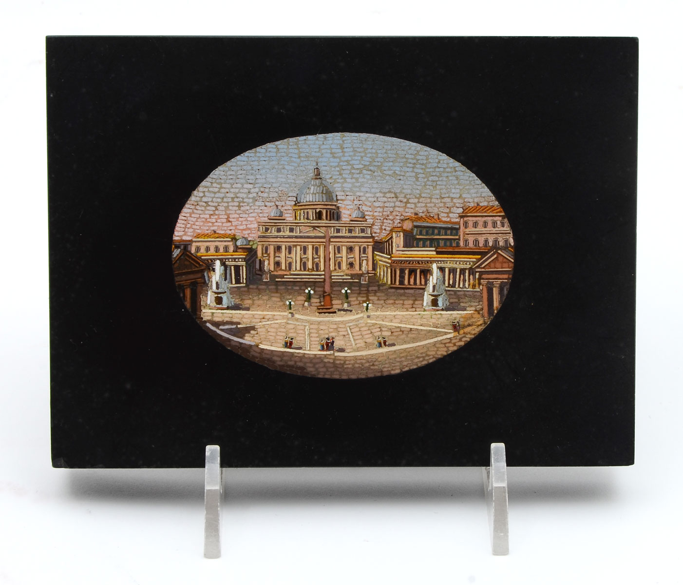 Appraisal: ITALIAN MICROMOSAIC OF ST PETER'S BASILICA Oval dimensions '' x