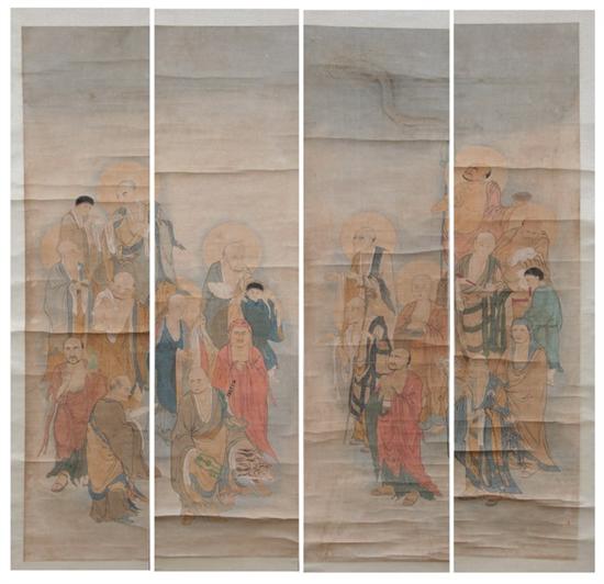 Appraisal: ATTRIBUTED TO YING PENG Chinese th century Eight Immortals Ink