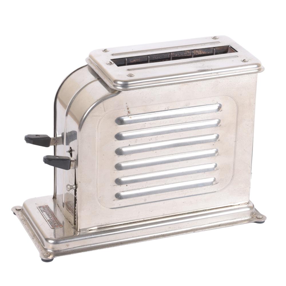 Appraisal: THE TOASTMASTER SINGLE SLICE ART DECO CHROME TOASTER H X