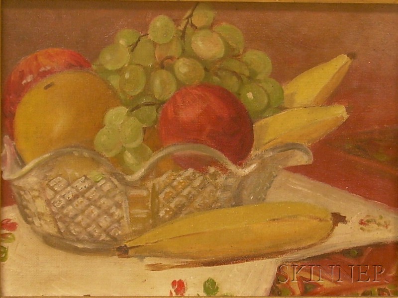 Appraisal: Framed th Century American School Oil on Canvas Still Life