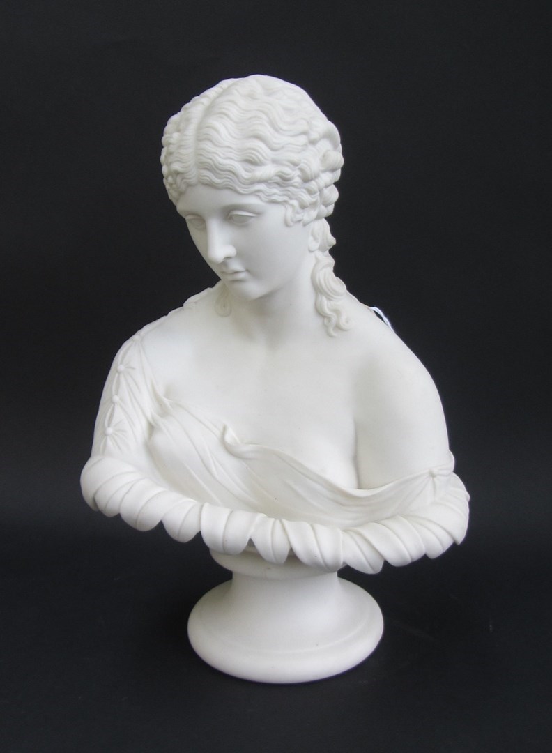 Appraisal: A Copeland parian bust of 'Clytie' raised on a socle