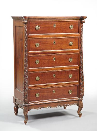 Appraisal: American Late Federal-Style Mahogany Chest of Drawers early th century