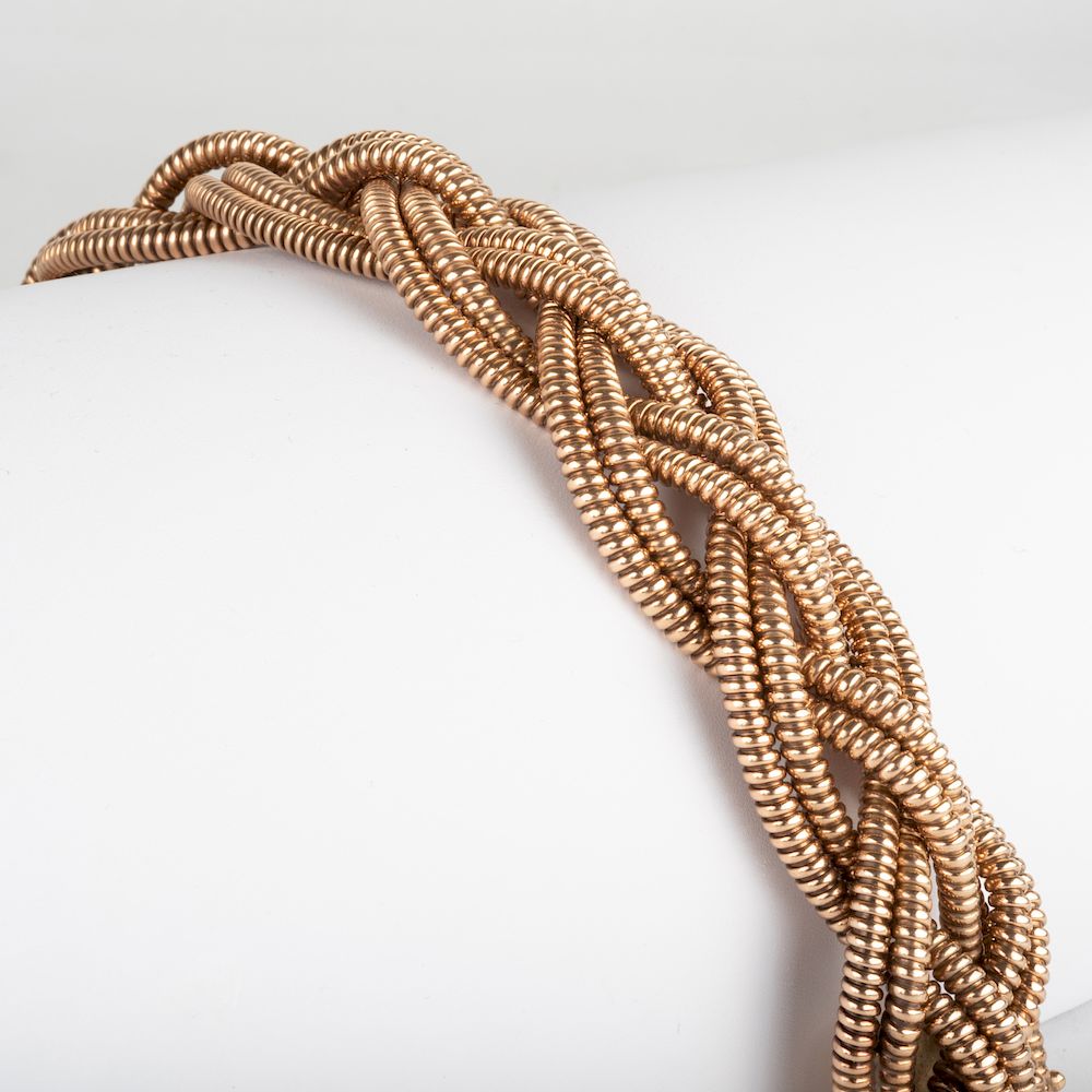 Appraisal: Retro k Gold Braided Bracelet Retro k Gold Braided Bracelet