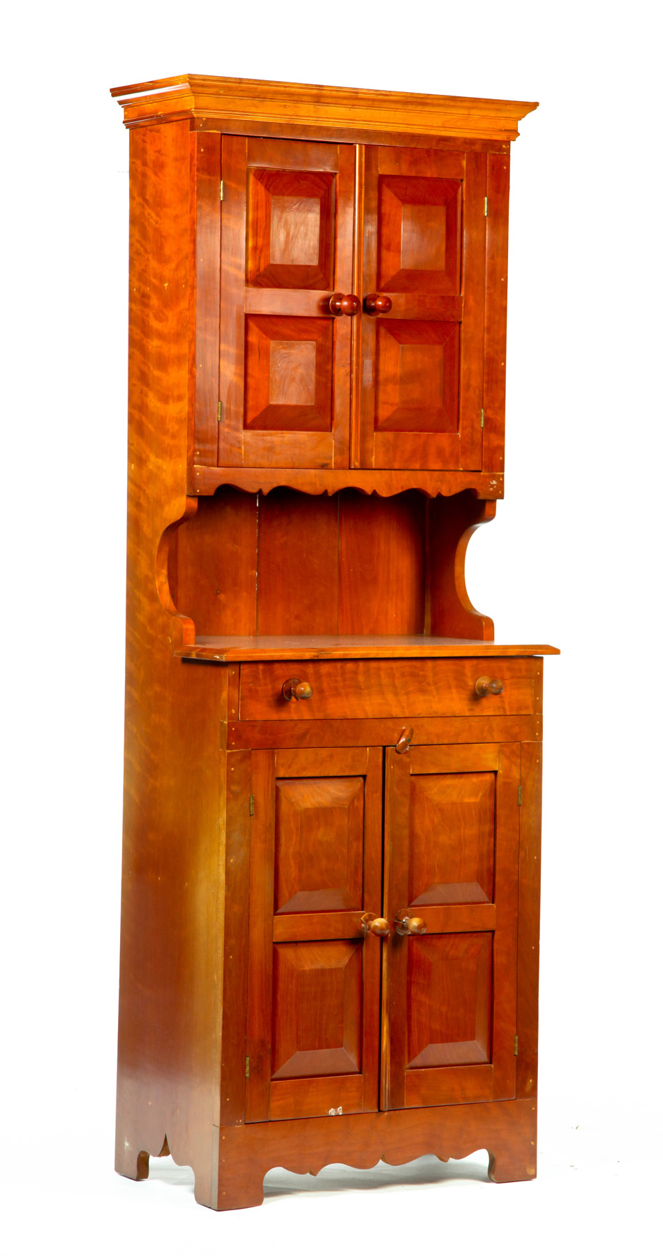 Appraisal: ONE-PIECE STEPBACK CUPBOARD American th quarter- th century In the