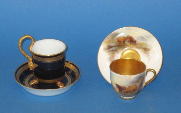 Appraisal: HARRY STINTON A ROYAL WORCESTER MINIATURE CABINET CUP AND SAUCER