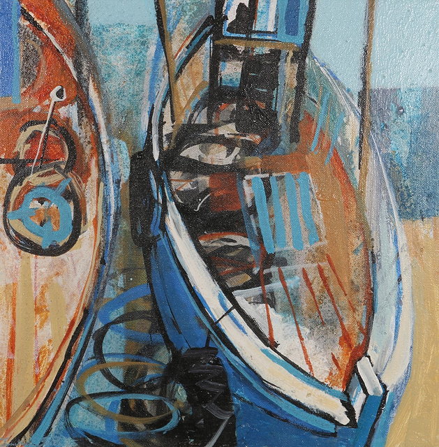 Appraisal: Jonathan Smith British Contemporary Old Boats Stornaway signed and dated