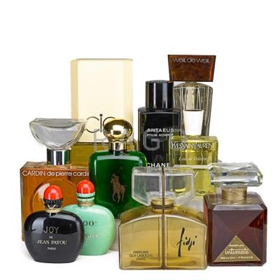 Appraisal: PERFUME BOTTLE DISPLAYS Ten include Chanel Ralph Lauren Yves Saint