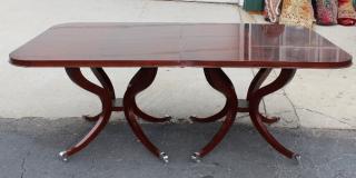 Appraisal: Bolier mahogany double pedestal table with leaves Bolier mahogany double