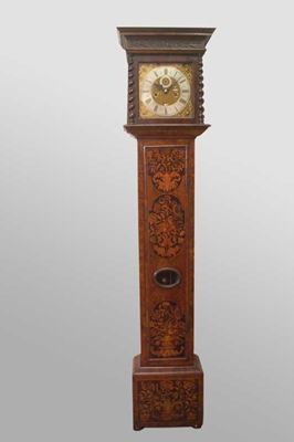 Appraisal: A late th century walnut and marquetry inlaid longcase clock