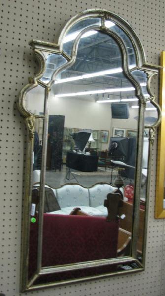 Appraisal: Decorator Wall Mirror with Silver Finish '' high x ''