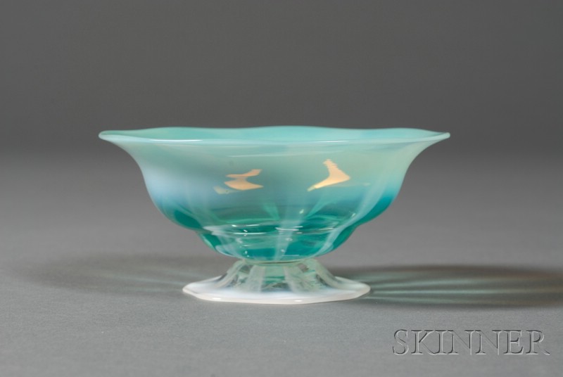 Appraisal: Tiffany Opalescent Footed Bowl Art glass New York early th