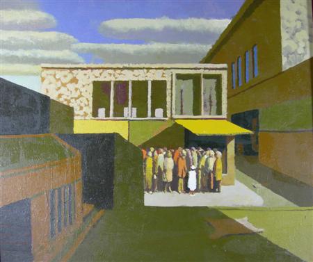 Appraisal: JOHN SEMMENCE BRITISH - QUEUE Signed and dated ' oil