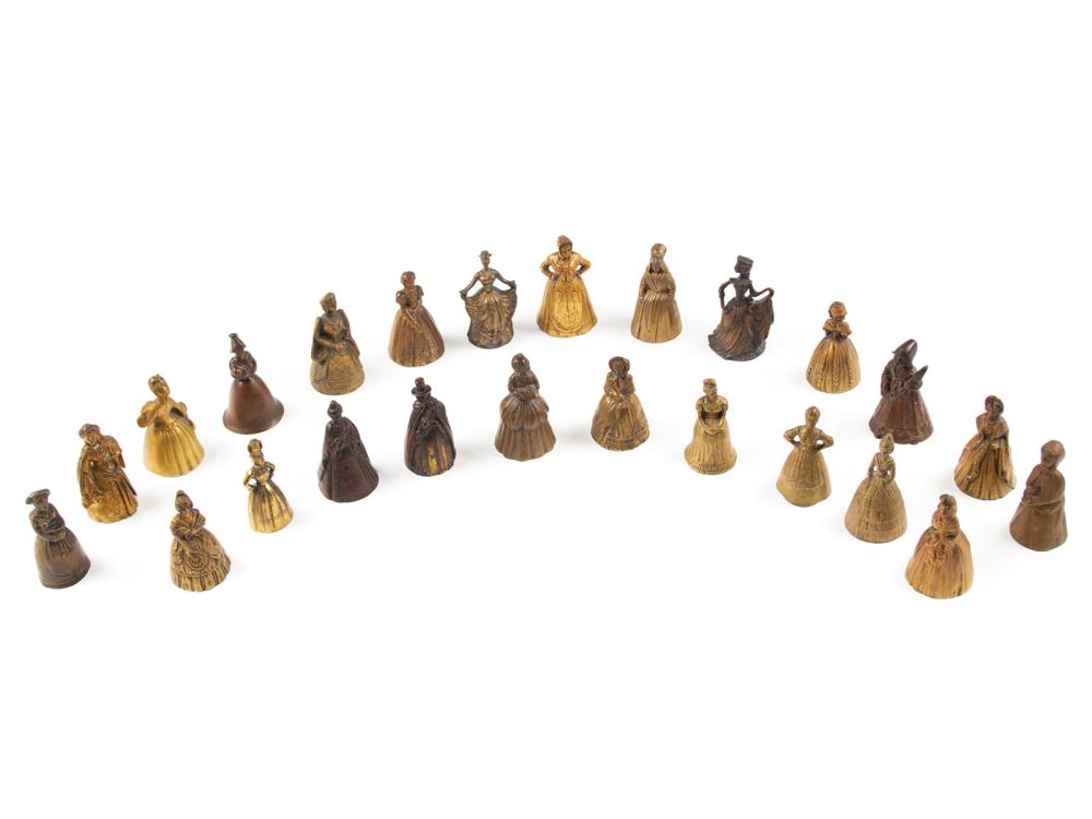 Appraisal: Twenty-Four Bronze Figural Bells modeled as women in various antique