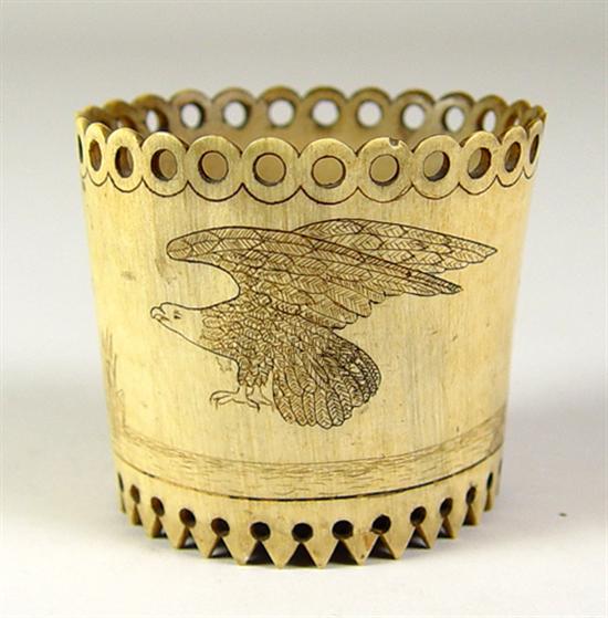 Appraisal: Scrimshaw Horn Cup Circa last quarter of the th Century