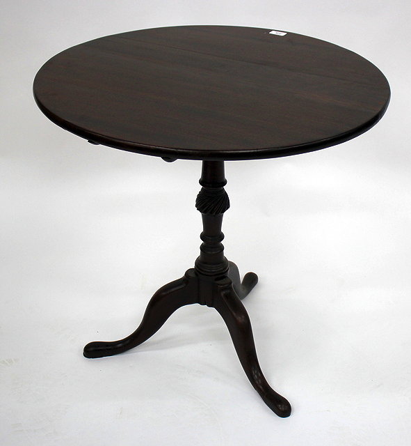 Appraisal: A TH CENTURY MAHOGANY CIRCULAR TOPPED TILT TOP TRIPOD TABLE