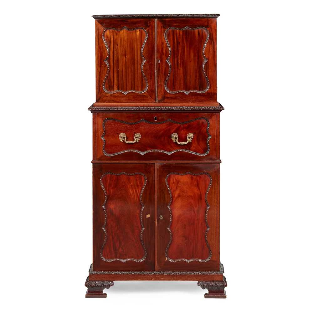 Appraisal: CHIPPENDALE STYLE MAHOGANY BUREAU CABINET LATE TH EARLY TH CENTURY