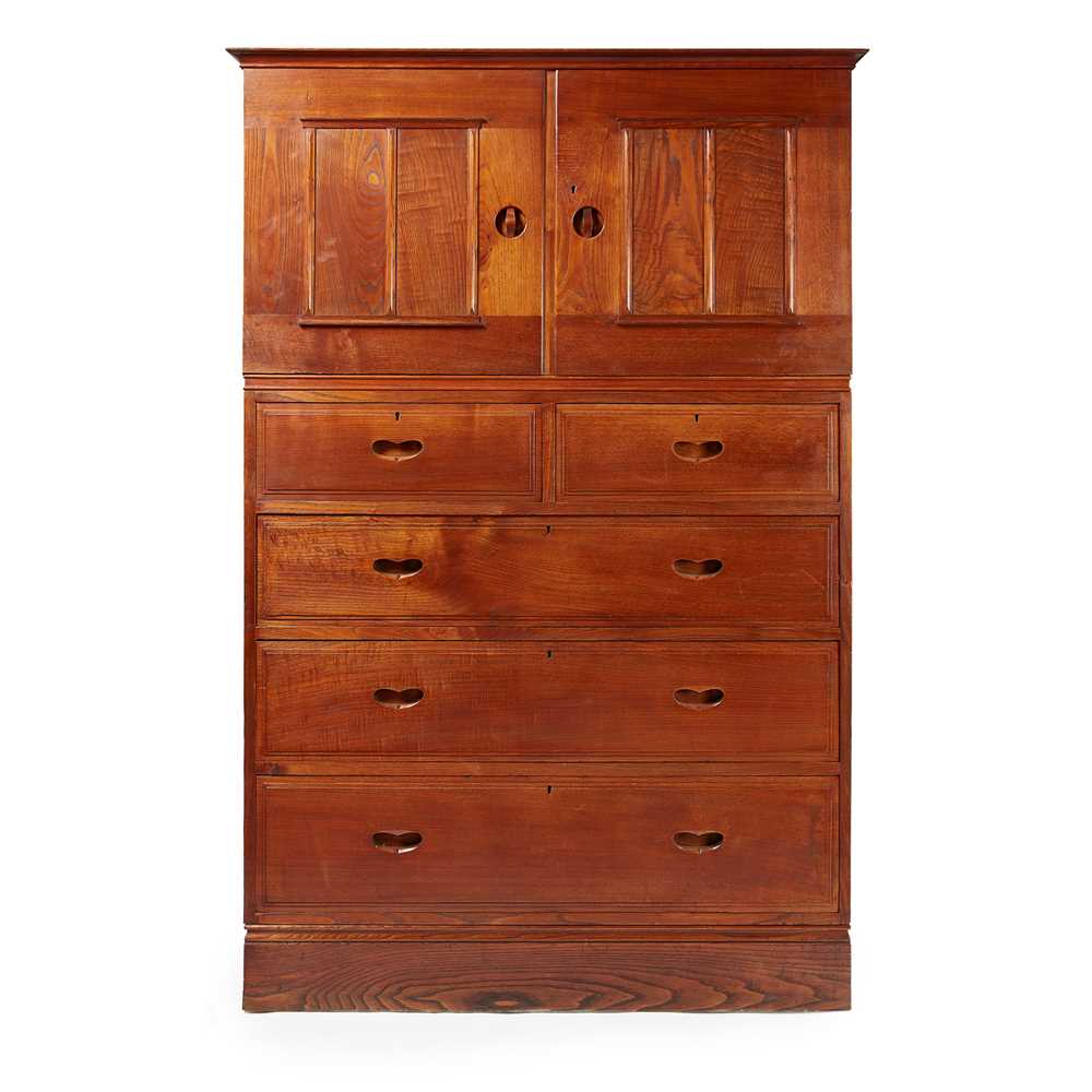 Appraisal: HEAL SON LONDON ARTS CRAFTS CABINET-ON-CHEST CIRCA model chestnut with