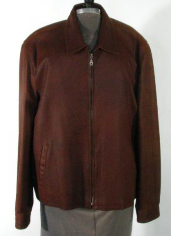 Appraisal: Men's Birch Leather Zip Jacket ''Remy'' Size Length Retail Price