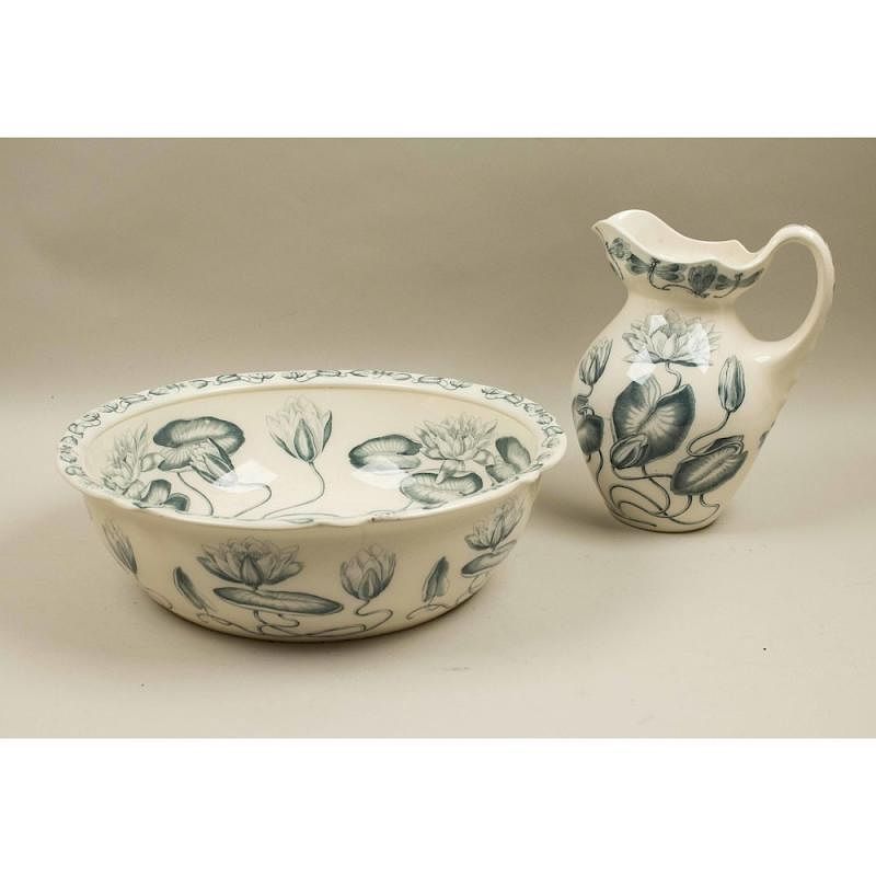 Appraisal: Villeroy and Boch Ceramic Pitcher and Basin Villeroy and Boch