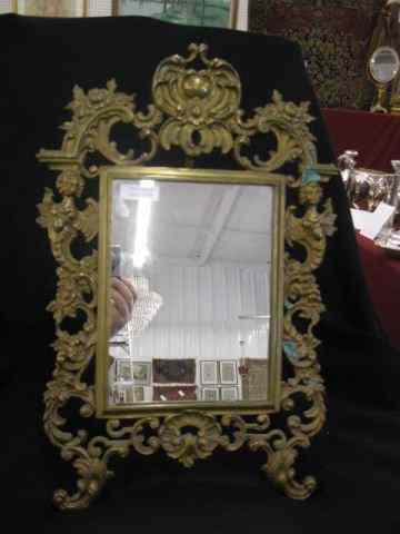 Appraisal: Brass Dressing Mirror rococo style with winged figures '' x